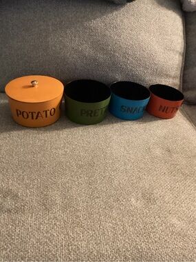 vintage Mid-Century Modern nesting snack bowls Potato, Pretzels, Snacks, Nuts